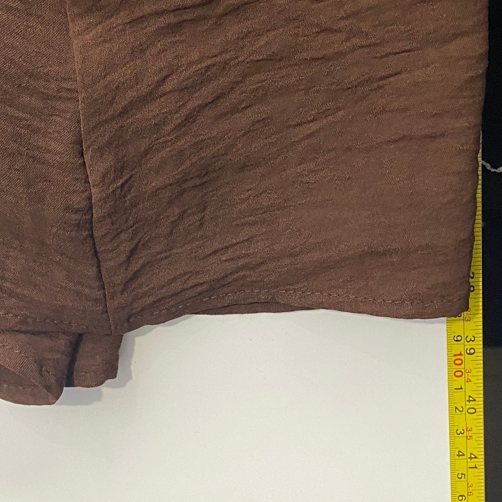 No Boundaries Brown Smocked Bust Midi Dress XS Flounce Hem Cottage Milkmaid - Picture 9 of 10